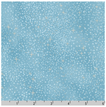Snowy Brook Sky Stars Metallic Cotton Fabric