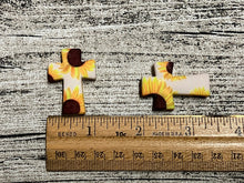 Sunflower Cross Silicone Focal Bead