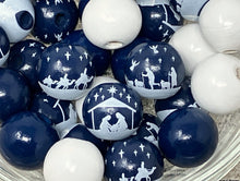 Nativity 16mm Painted Wood Round Beads 15 ct