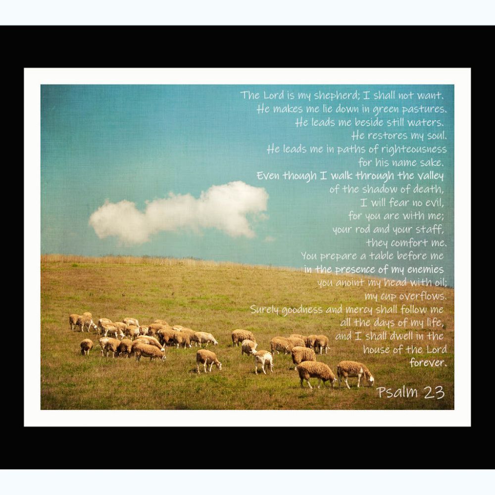 23rd Psalm Large Cotton Fabric Panel Heavenly Fabric Shop