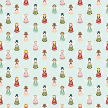Christmas Village Angels Mint Cotton Fabric
