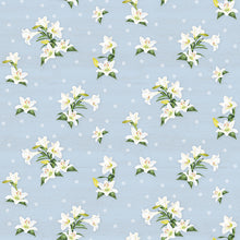 April Lily Toss Sky Cotton Fabric