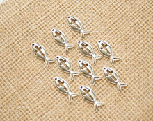 Pocket Prayer Silver Cross Ichthys Charms Set 10 ct