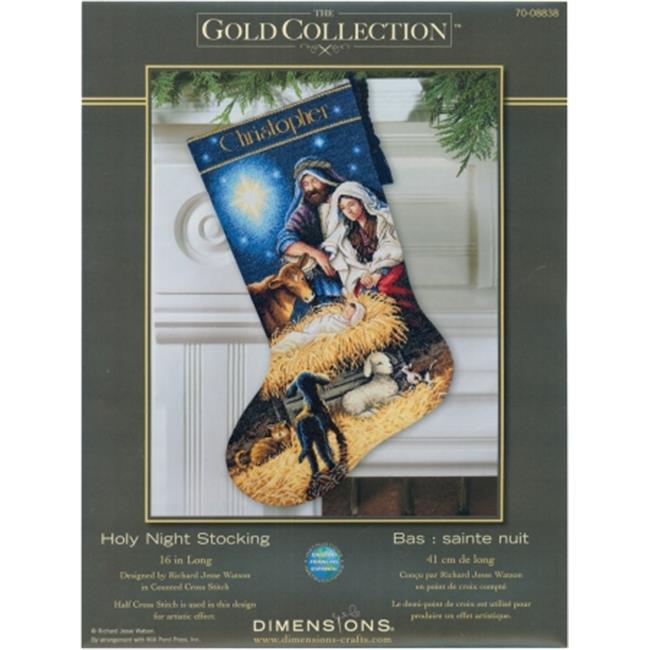 Dimensions Gold Collection Holy Night Stocking Counted Cross-Stitch Kit