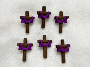 Risen Cross 6 piece Button Set
