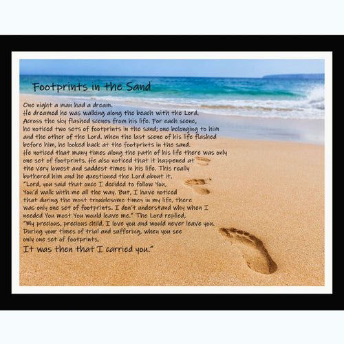 Footprints In The Sand Large Cotton Fabric Panel