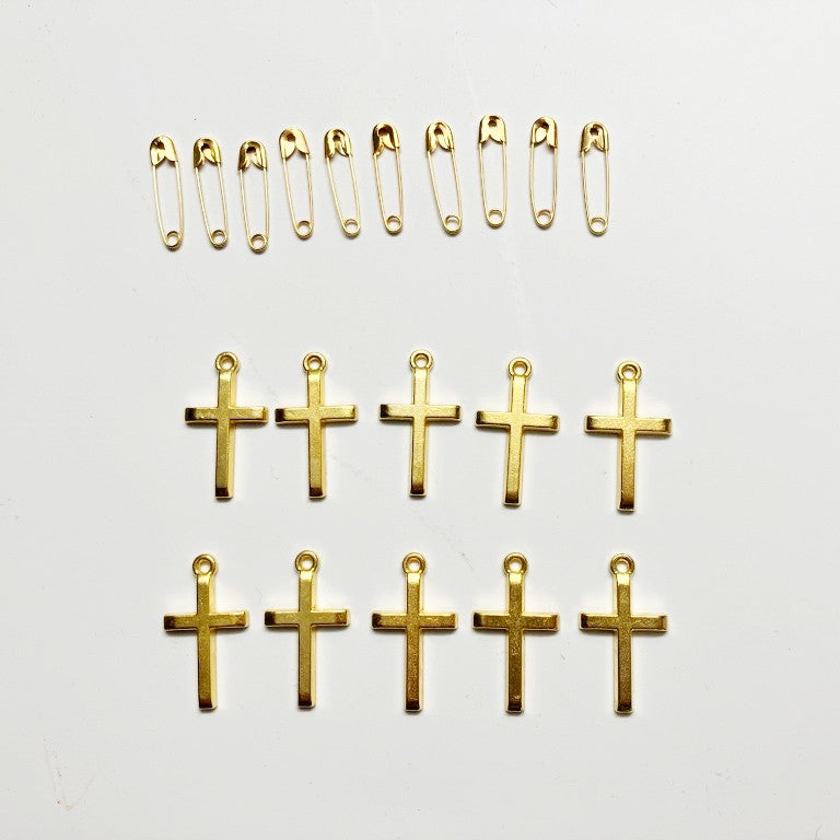 Wholesale Blessings Pocket Crosses Charms in a Basket (48 pc. ppk.)