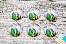 Saint Patrick Glass Dome Cabochons 6ct