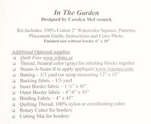 In The Garden Watercolor Mini Quilt Pattern Kit