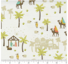 Joyful Joyful Oh Little Town Nativity Cream Cotton Fabric