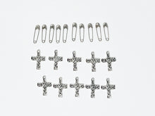 Pocket Prayer Silver Love Hope Cross Charms Set 10 ct