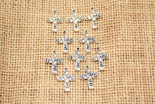 Pocket Prayer Silver Love Hope Cross Charms Set 10 ct