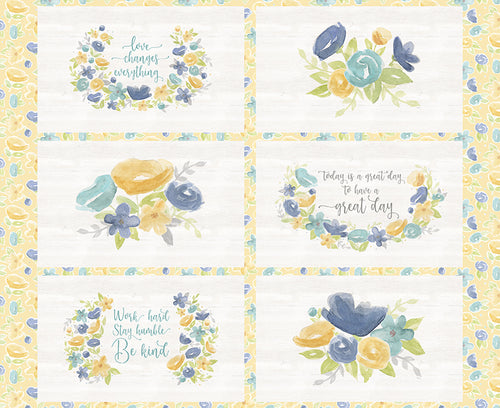 May Uplifting Flowers Placemat Cotton Fabric Panel