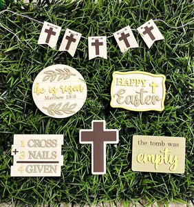 Religious Easter MDF Wood Cut Shapes Set