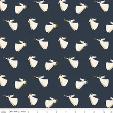 Oh Holy Night Angels Navy Gold Metallic Cotton Fabric