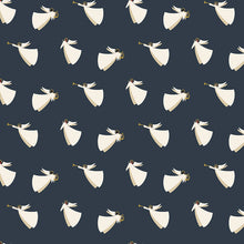 Oh Holy Night Angels Navy Gold Metallic Cotton Fabric
