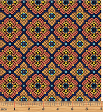 Rebirth Spice Tile Stained Glass Cotton Fabric