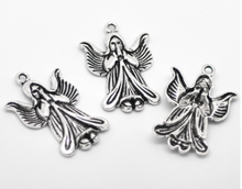 Antique Silver Metal Praying Angel Charms 20 ct