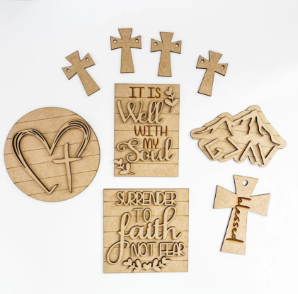 Surrender to Faith MDF Wood Cut Shapes Set