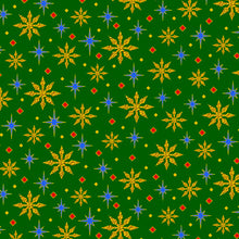 The Nativity Green Stars Cotton Fabric