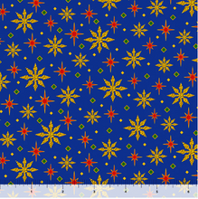 The Nativity Royal Blue Stars Cotton Fabric