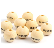 Blessed 16mm Wood Round Beads 12 ct