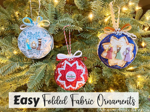 Easy Folded Fabric Ornament Tutorial