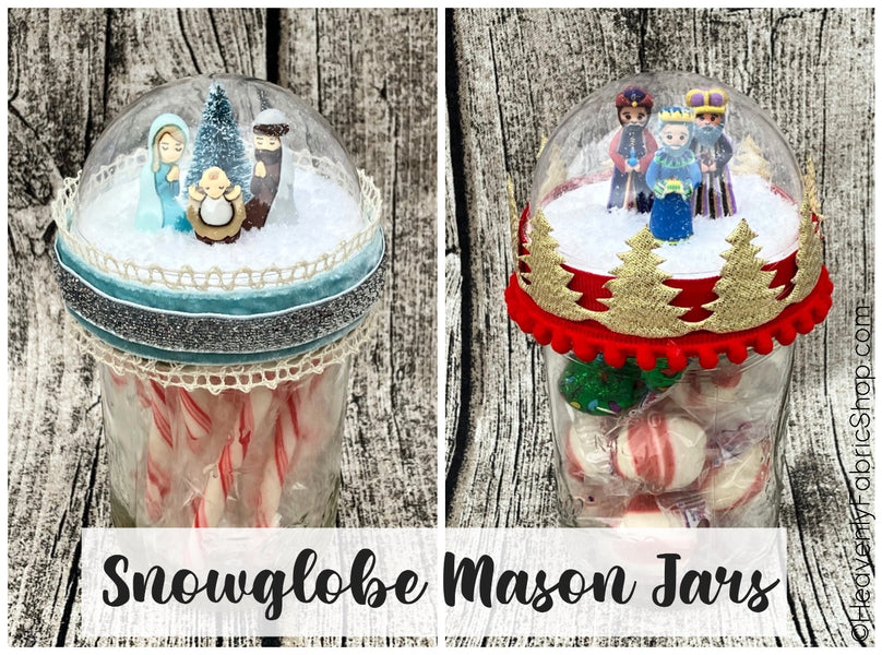 Snow Globe Mason Jars