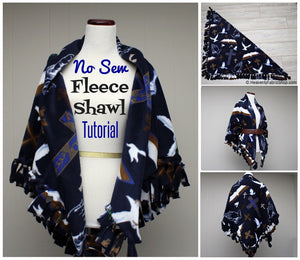 No Sew Fleece Shawl Tutorial