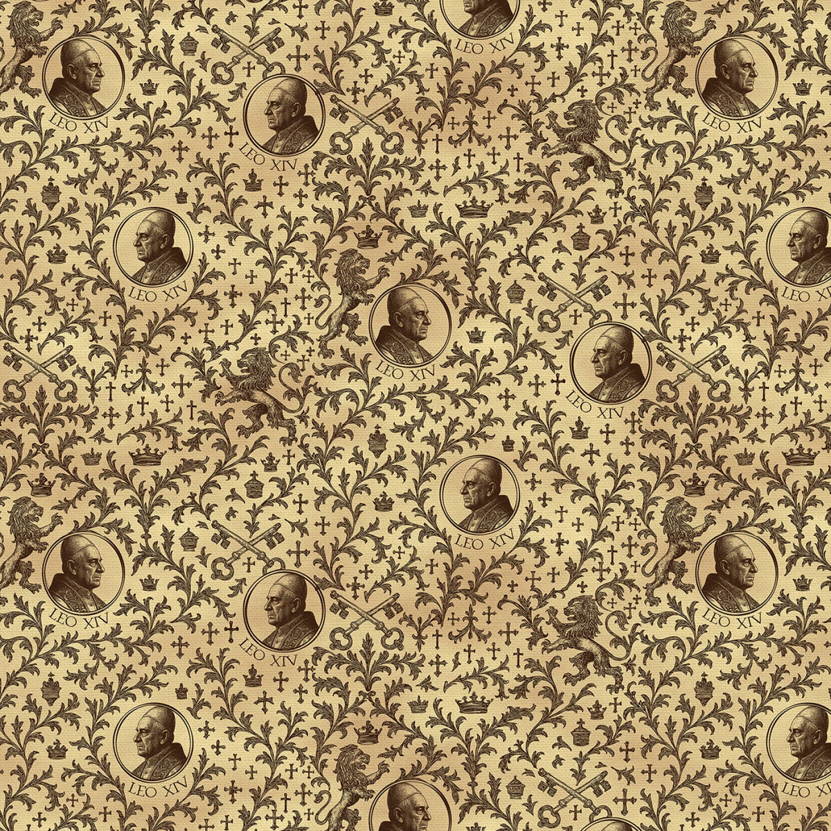 Leo XIV Pope Leo XIV Cotton Fabric – Heavenly Fabric Shop