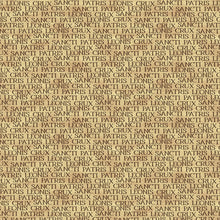 Leo XIV Latin Words Gold Cotton Fabric