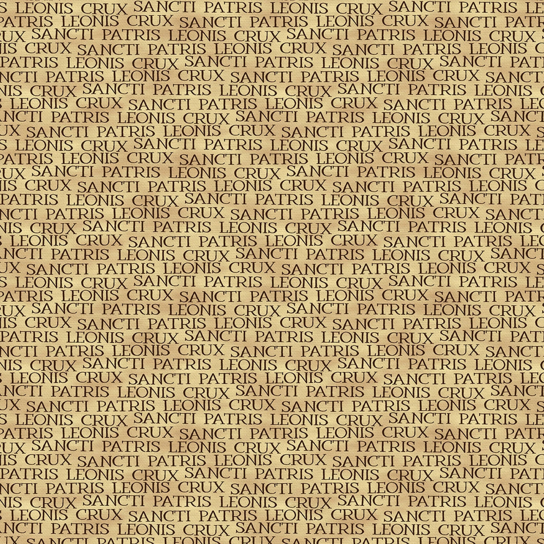 Leo XIV Latin Words Gold Cotton Fabric