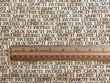 Leo XIV Latin Words Gold Cotton Fabric