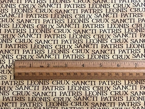 Leo XIV Latin Words Gold Cotton Fabric