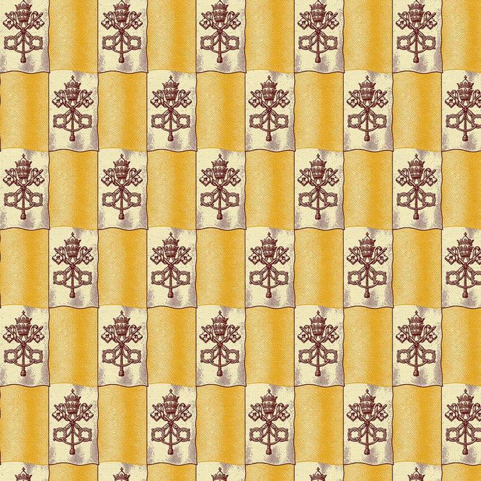 Leo XIV Flag Gold/Burgundy Cotton Fabric