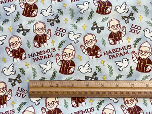 Leo XIV Holy Wave Blue Cotton Fabric