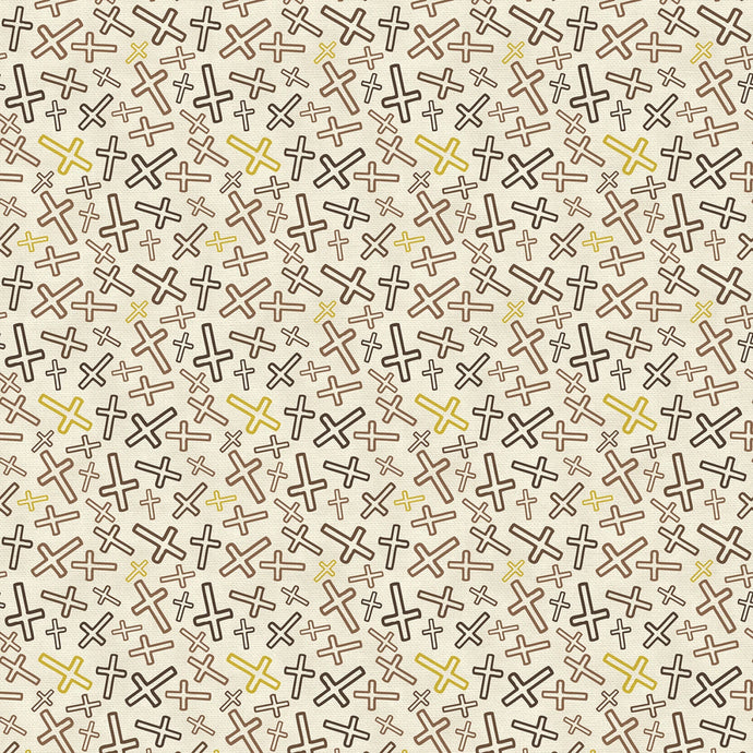 Leo XIV Cross Toss Gold Burgundy Cotton Fabric