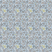 Leo XIV Cross Toss Blue Cotton Fabric