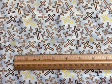 Leo XIV Cross Toss Blue Cotton Fabric