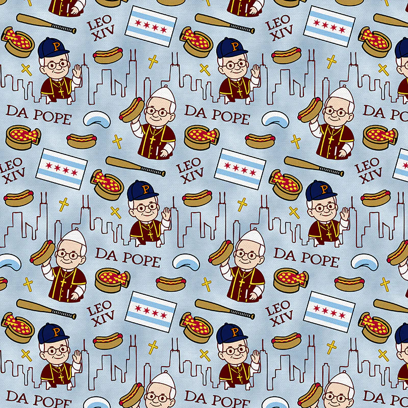 Leo XIV Da Pope Blue Cotton Fabric