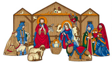 Stuffable Nativity Set Cotton Fabric Panel
