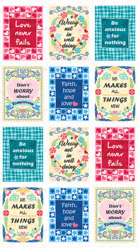 UpWords Endless Blocks Cotton Fabric Panel