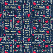 UpWords Scripts Navy Cotton Fabric