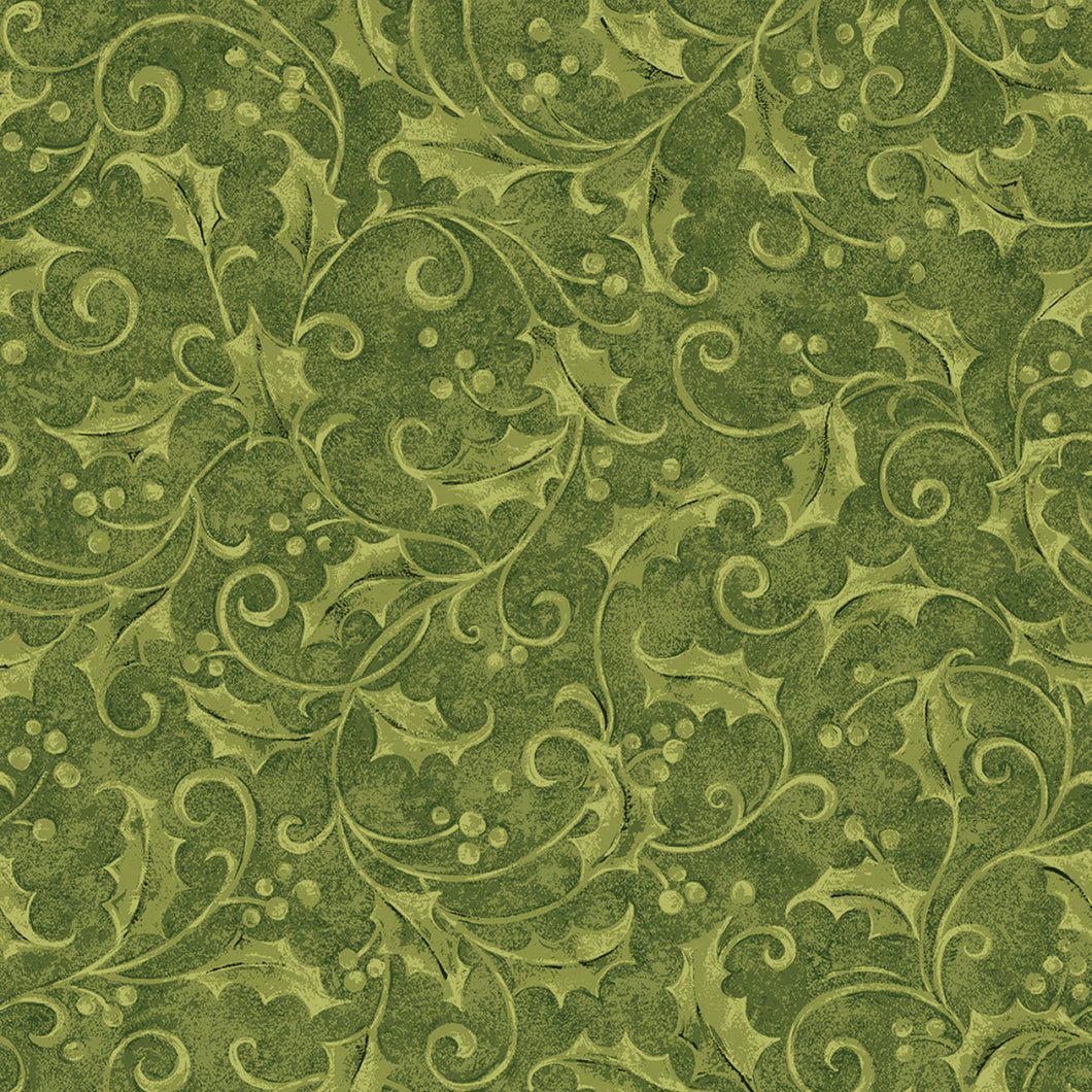 Star of Wonder Star of Light Holly Green Cotton Fabric