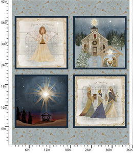 O' Holy Night Block Cotton Fabric Panel