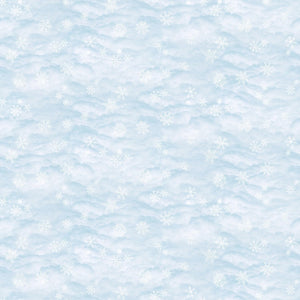 Silent Night Snow Pale Blue Cotton Fabric