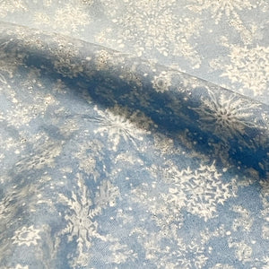 All That Glitters Snowflakes Pale Blue Sparkle Cotton Fabric