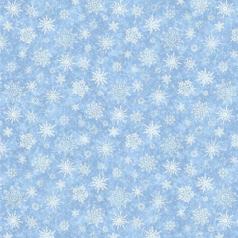 All That Glitters Snowflakes Pale Blue Sparkle Cotton Fabric