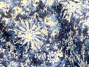 All That Glitters Snowflakes Dark Blue Sparkle Cotton Fabric