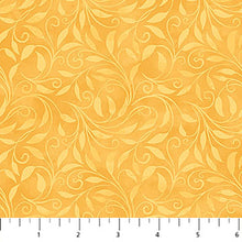 Nativity Leaf Scroll Yellow Cotton Fabric